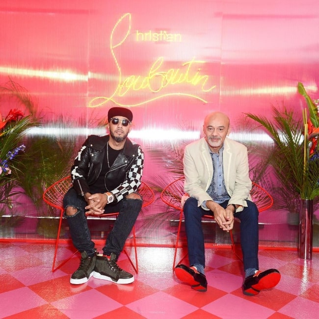 Christian Louboutin (Right) as seen while posing for a picture along with Swizz Beatz at Pérez Art Museum Miami in December 2018