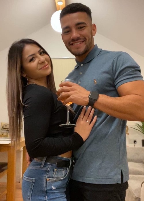 Claudia Fragapane with her boyfriend as seen in December 2019