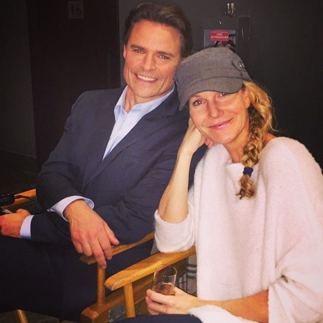 Dylan Neal as seen while posing for a picture along with his wife, Becky Southwell, in December 2014