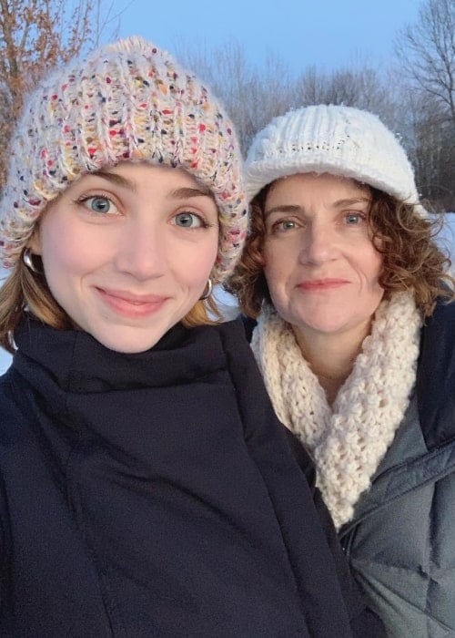 Emily Rudd as seen in a selfie taken with her mother in December 2018