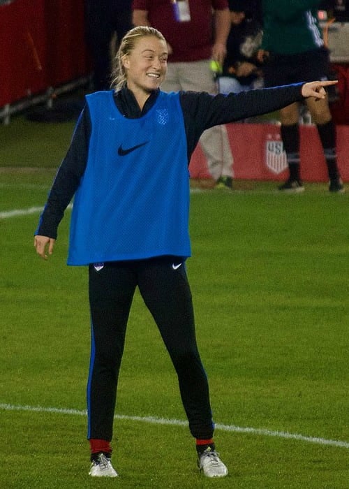Emily Sonnett during a match at Avaya Stadium in November 2017