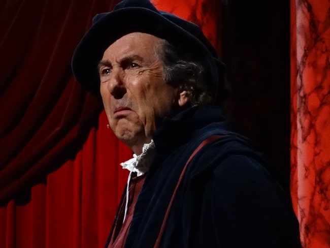 Eric Idle as seen while performing the 'Michelangelo' sketch during the Monty Python Live (Mostly) show in July 2014