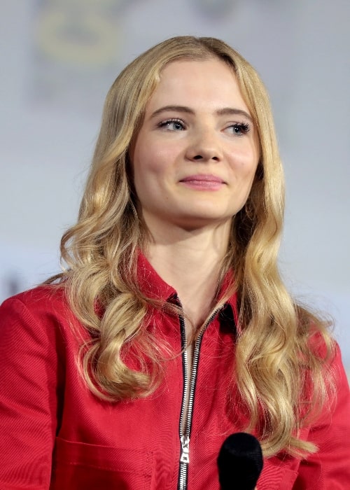 Freya Allan as seen while smiling in a picture taken at the 2019 San Diego Comic-Con International in San Diego, California, United States in July 2019