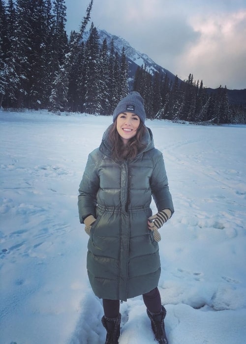 Gina Philips as seen while posing for a picture in Banff, Alberta, Canada in January 2020