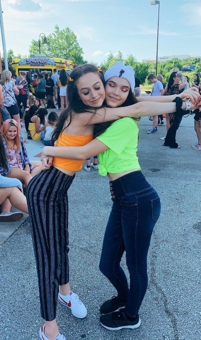 Haley Morales (Left) as seen while posing for a picture along with her friend in Kansas City, Missouri, United States in June 2019