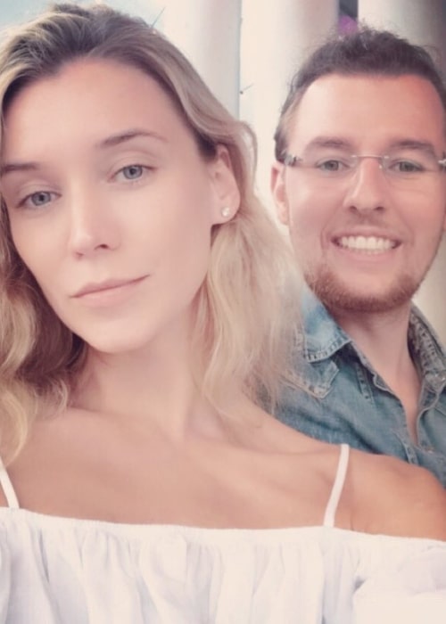 Inna Pilipenko as seen in a selfie taken with her beau Gleb V. Kozlov in Miami, Florida in May 2019