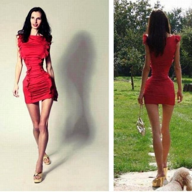 Ioana Spangenberg as seen in a picture of her that shows her unbelievably thin waist from the front and the back