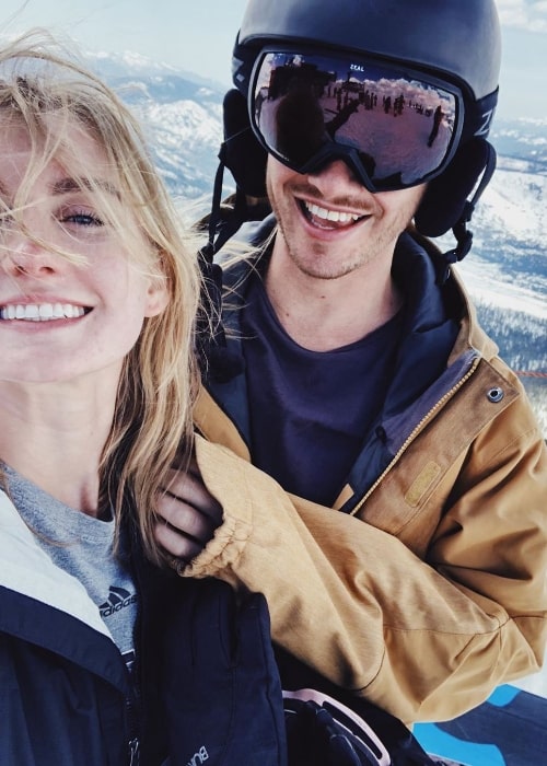 Isabel Durant as seen while taking a selfie along with Danny at Mammoth Mountain in California, United States in May 2019