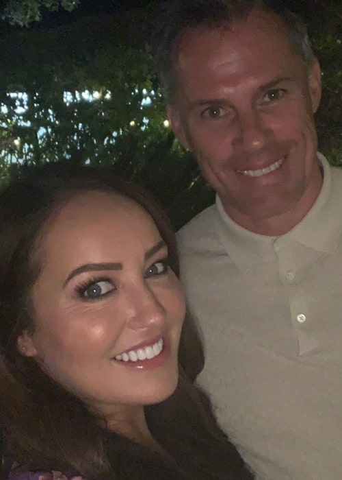 Jamie Carragher as seen in a selfie taken with his wife Nicola Carragher in a picture that was taken in the past