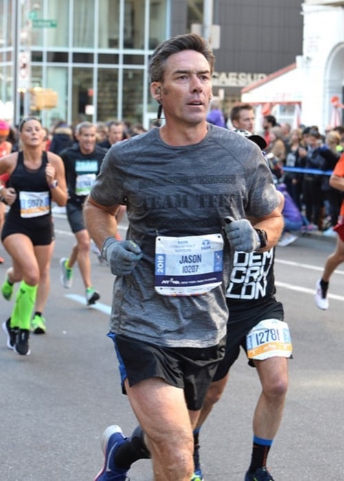 Jason Sehorn as seen in a picture taken at the Central Park NYC Marathon Finish Line in November 2019