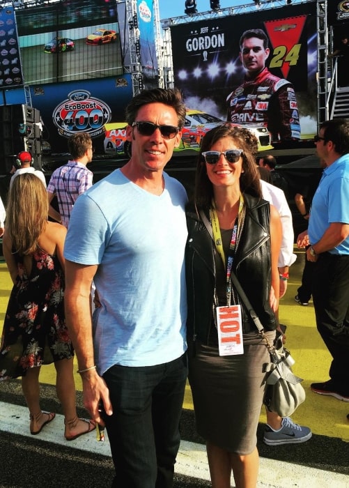 Jason Sehorn as seen in a picture taken with his wife Meghann Hessert Gunderman at the Homestead-Miami Speedway in Florida in November 2015