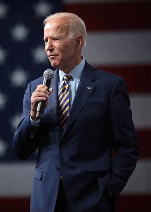 Joe Biden speaking with attendees at the Presidential Gun Sense Forum hosted by Everytown for Gun Safety and Moms Demand Action at the Iowa Events Center in Des Moines, Iowa in August 2019