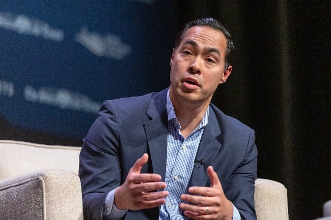 Julian Castro as seen while speaking at the Heartland Forum in Storm Lake, Iowa, United States in March 2019