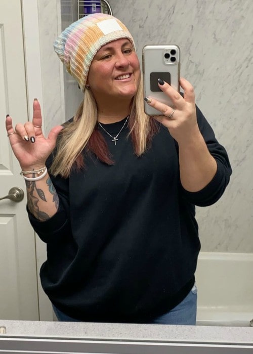 Kara Haueter in a selfie as seen in December 2019