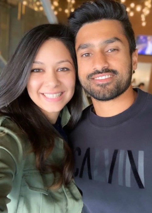 Karun Nair and Sanaya Tankariwala in a selfie in November 2019