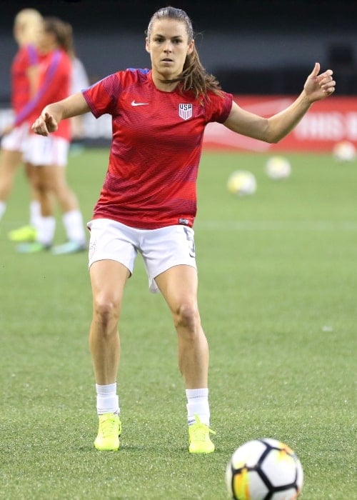 Kelley O'Hara as seen in a picture taken during warm-up on September 19, 2017