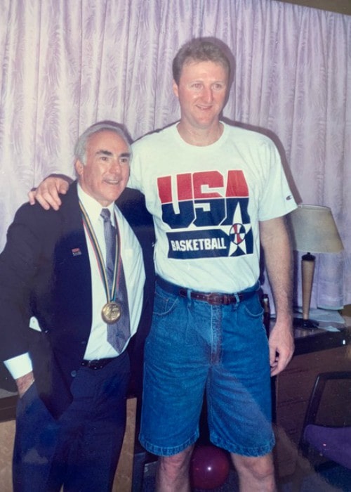 Larry Bird (Right) and Agent Bob Woolf as seen in 1992