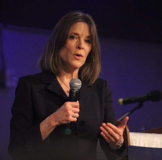 Marianne Williamson as seen while speaking at Unity Church in Omaha, Douglas County, Nebraska in November 2019