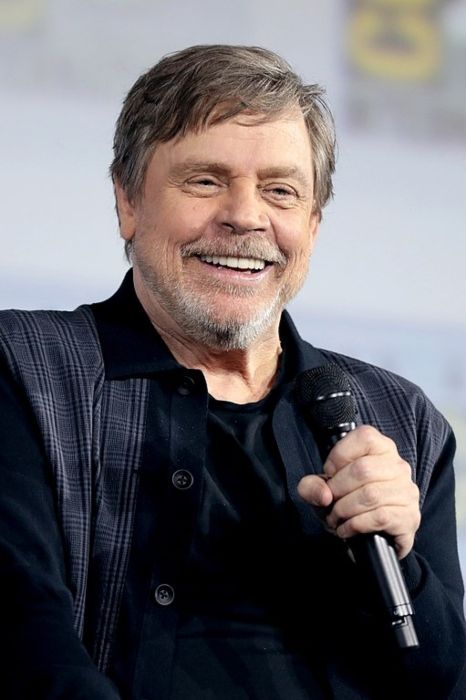 Mark Hamill speaking at the San Diego Comic-Con International for The Dark Crystal Age of Resistance in 2019
