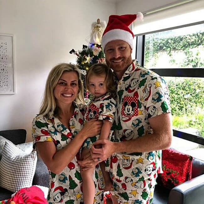 Martin Guptill with his family as seen in December 2019