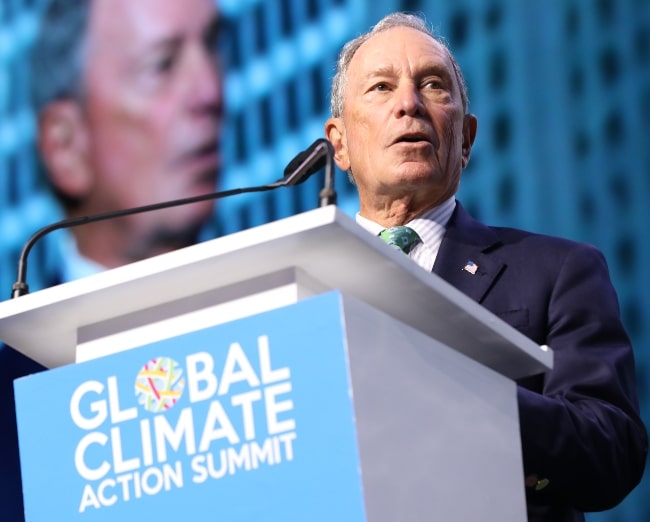 Michael Bloomberg as seen while speaking at Global Climate Action Summit in September 2018