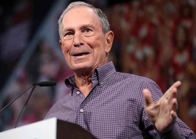 Michael Bloomberg speaking with attendees at the Presidential Gun Sense Forum hosted by Everytown for Gun Safety and Moms Demand Action at the Iowa Events Center in Des Moines, Iowa in August 2019