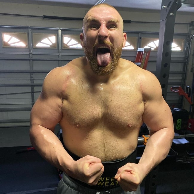 Mojo Rawley as seen in a shirtless picture taken in Orlando, Florida in December 2019
