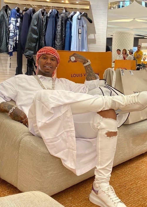 Moneybagg Yo as seen while smiling in a picture taken at The Dubai Mall in Dubai, United Arab Emirates in December 2019