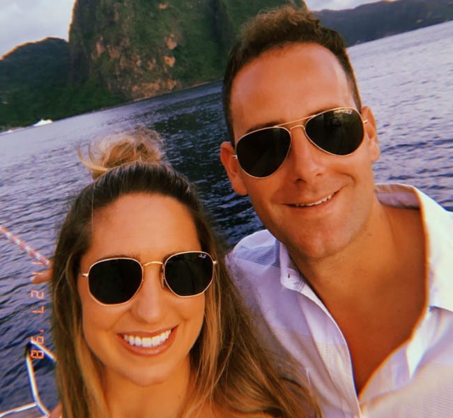 Morgan Brian and Fabrice Gautrat in a selfie in November 2019