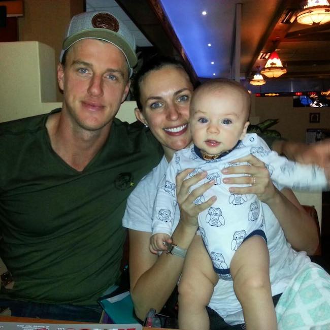 Morne Morkel with his wife and son in February 2016