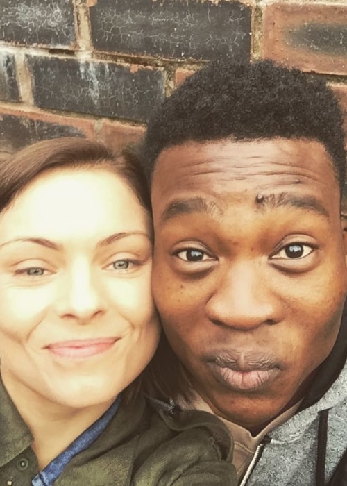 MyAnna Buring as seen in a selfie taken in June 2016, with actor Fisayo Akinade