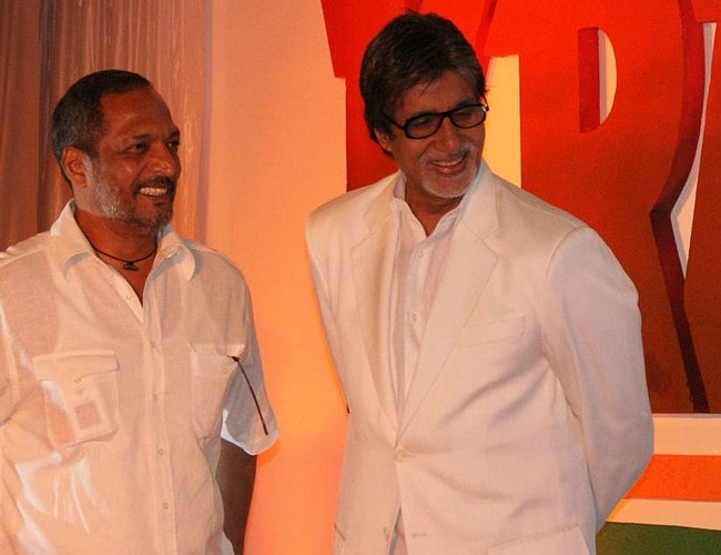 Nana Patekar (Left) and Amitabh Bachchan as seen in March 2009