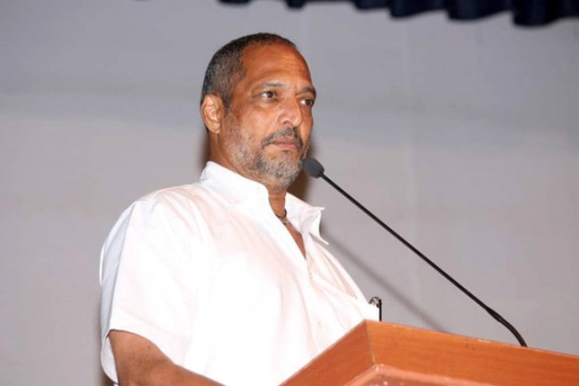 Nana Patekar snapped at a press meet in July 2012