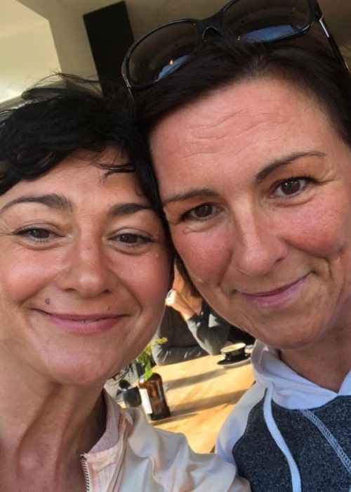 Natalie J. Robb as seen in a selfie taken with her older sister in the past