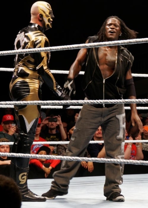 R-Truth as seen in a picture taken in the ring with former wrestler Goldust on April 21, 2016