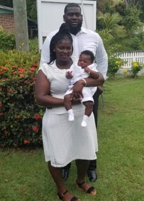 Rahkeem Cornwall as seen in a picture taken with his beau and son in November 2019