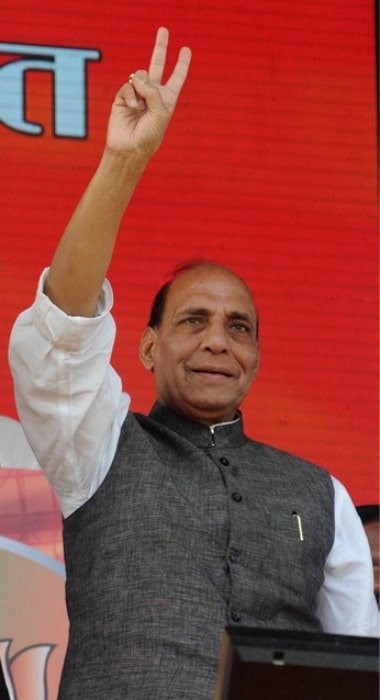 Rajnath Singh as seen at Hunkar Rally in Patna, Bihar, India in October 2013