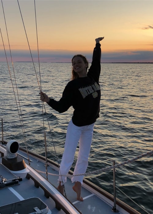 Rebecca Leigh Longendyke as seen in a picture taken on a yacht at Harwich Port in Massachusetts in July 2018