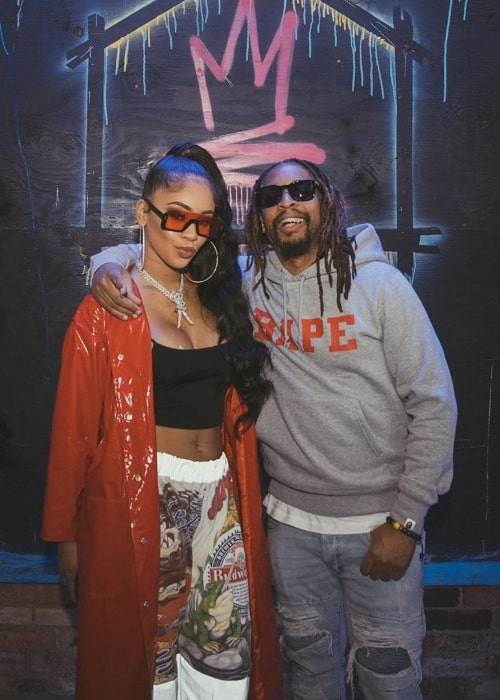 Saweetie as seen while posing for a picture alongside Lil Jon in May 2019