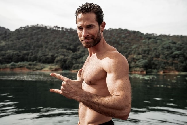 Sebastian Rulli as seen while posing shirtless at Valle de Bravo, Mexico in January 2020