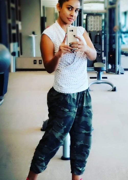 Sri Reddy as seen in a selfie taken in the gym in May 2017