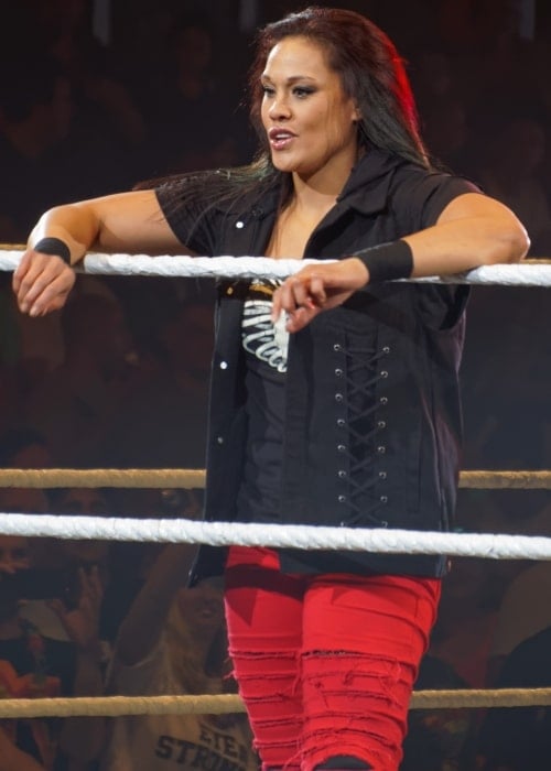 Tamina Snuka in the ring at a WWE live event in Liège on May 22, 2014