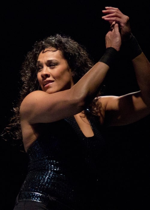 Tamina reving up the crowd during a WWE SmackDown live event in Montgomery, Alabama on January 7, 2012