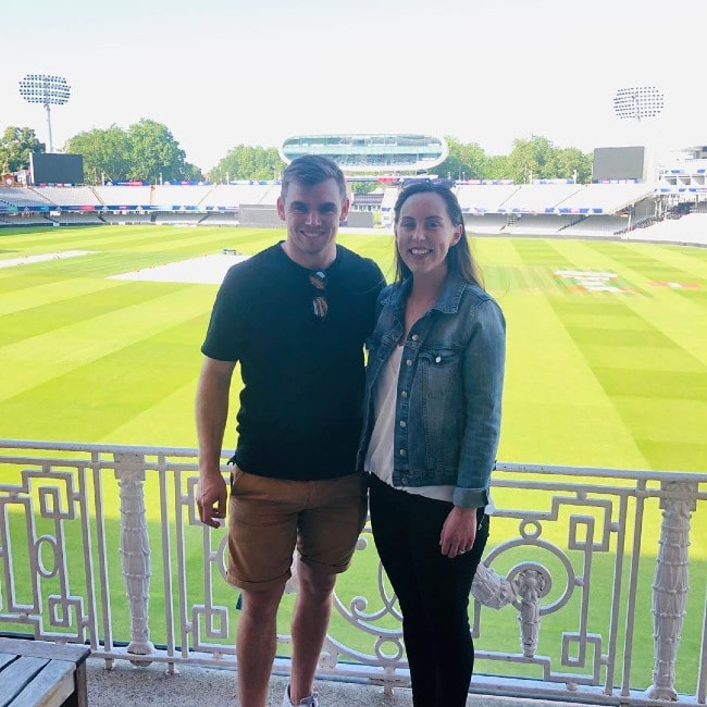 Tom Latham with his wife as seen in June 2019