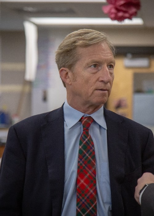 Tom Steyer as seen during his visit to Des Moines Public Schools in January 2019
