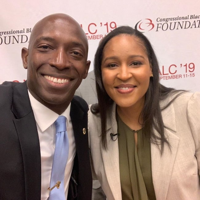 Wayne Messam as seen in a picture alongside Maya Moore during an event in September 2019