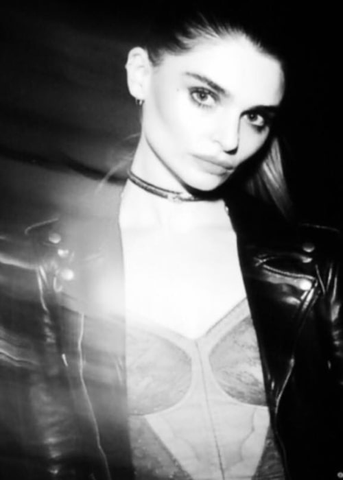 Aimee Osbourne as seen in a black and white picture taken in January 2017