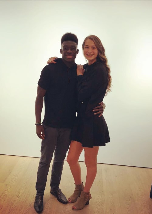 Alphonso Davies and Jordyn Huitema, as seen in October 2018