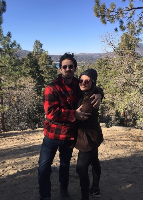 Andy Bean as seen while posing for the camera along with Lizzy Loeb at Big Bear Lake in San Bernardino County, California, United States