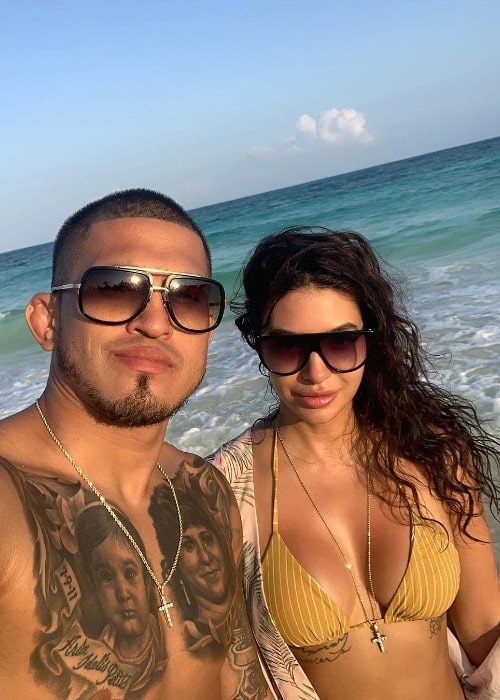 Anthony Pettis with his girlfriend as seen in January 2020